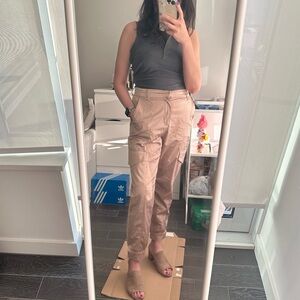 Zara Satin Finish Cargo Pants